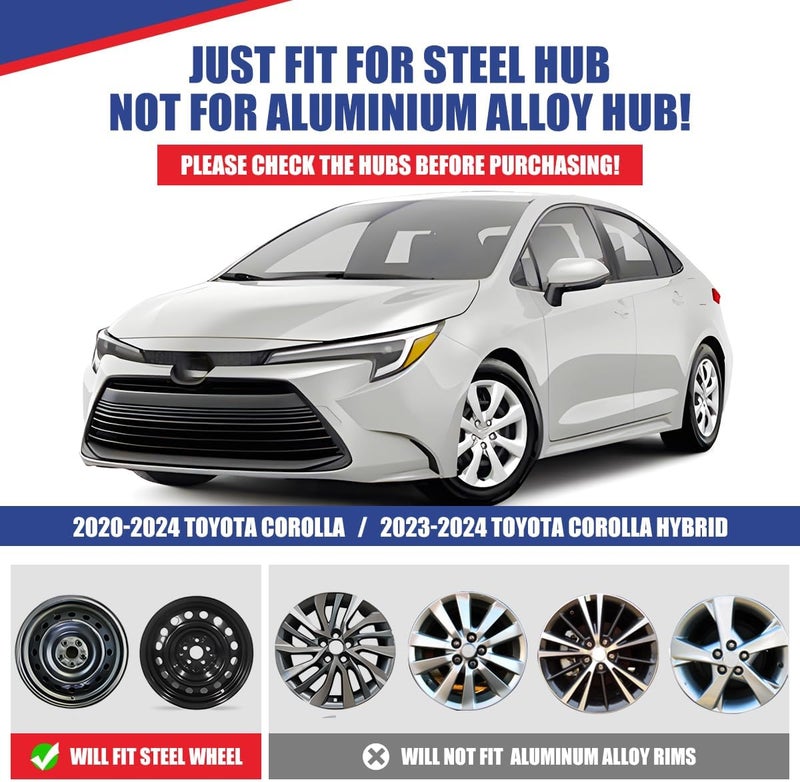 Winjet Wheel Covers Replacements Fits16 Inch Hubcaps for [2009-2025 Toyota Corolla] & [2009-2014 Toyota Matrix] Wheel Rim Covers, Only Fit for Iron Hub - Steel Wheel (16 Inch Set of 4, Lacquer) - Image 5